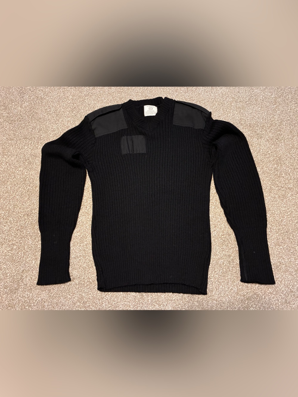 Vintage Navy Military Commando Black Sz 44 Wool Sweater Jack Young Associates